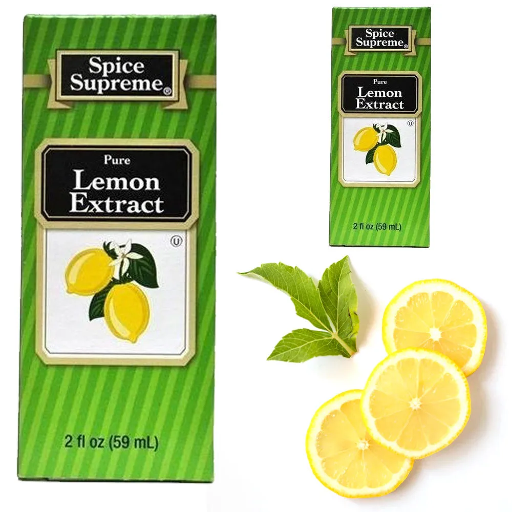 2 Spice Supreme Pure Lemon Extract Seasoning 2 Oz Jar Cook Meat Veggies Drinks