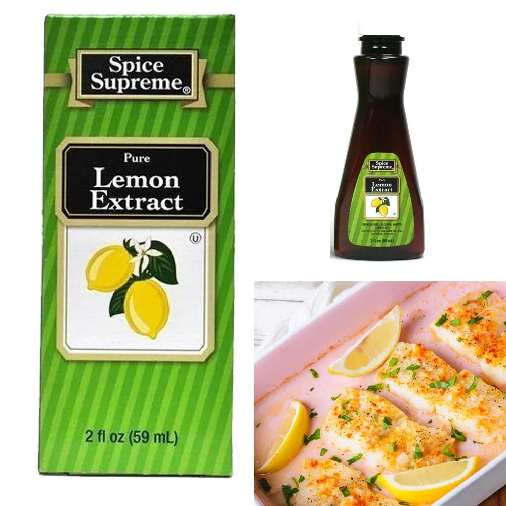 2 Spice Supreme Pure Lemon Extract Seasoning 2 Oz Jar Cook Meat Veggies Drinks