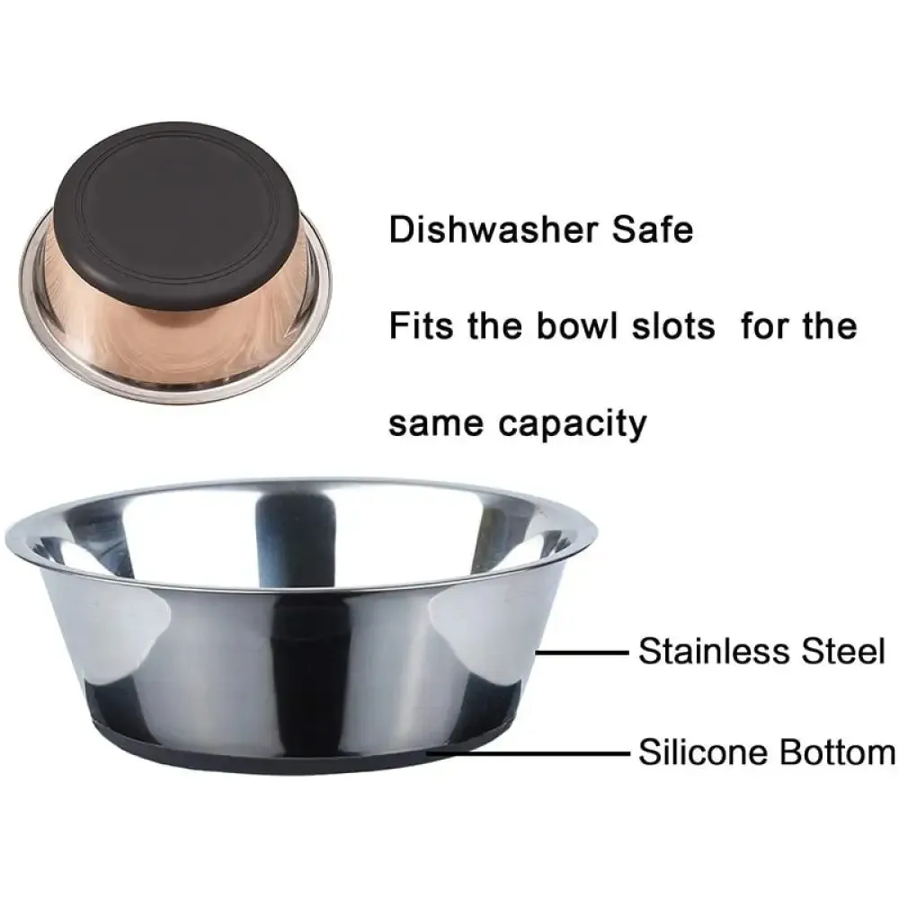 Anti Skid Stainless Steel Dog Bowl Water Food with Silicone Mat