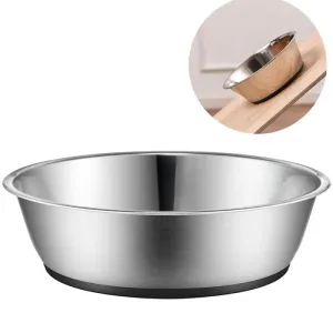 Anti Skid Stainless Steel Dog Bowl Water Food with Silicone Mat