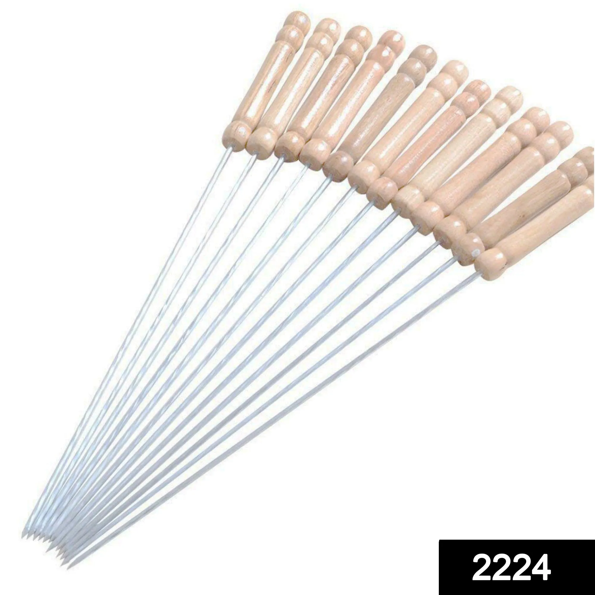BBQ Tandoor Skewers Grill Sticks for Barbecue (Pack of 12)
