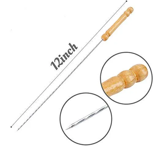 BBQ Tandoor Skewers Grill Sticks for Barbecue (Pack of 12)