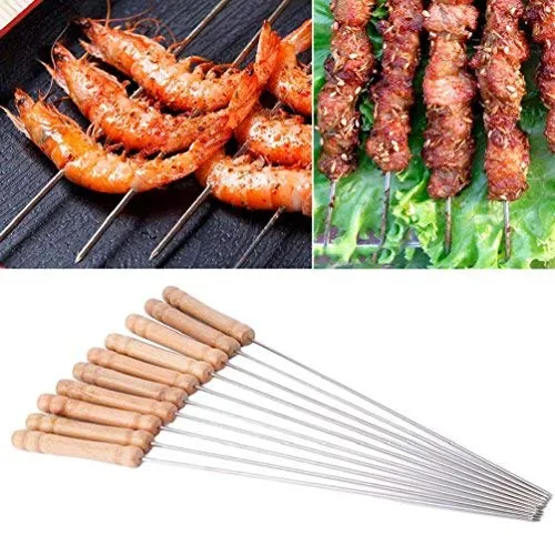 BBQ Tandoor Skewers Grill Sticks for Barbecue (Pack of 12)