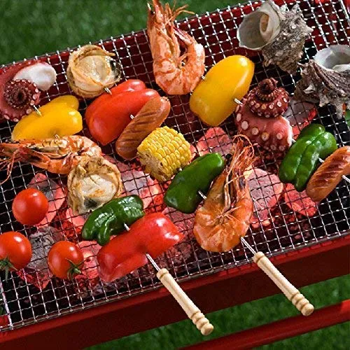 BBQ Tandoor Skewers Grill Sticks for Barbecue (Pack of 12)