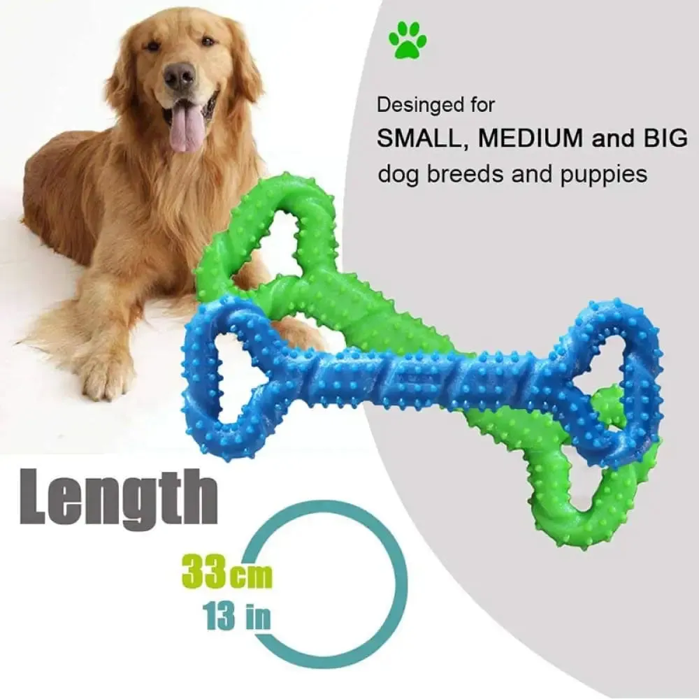 Durable Tooth Cleaning Interactive Dog Chew Bone Toy with Convex Design for Medium Large Dogs