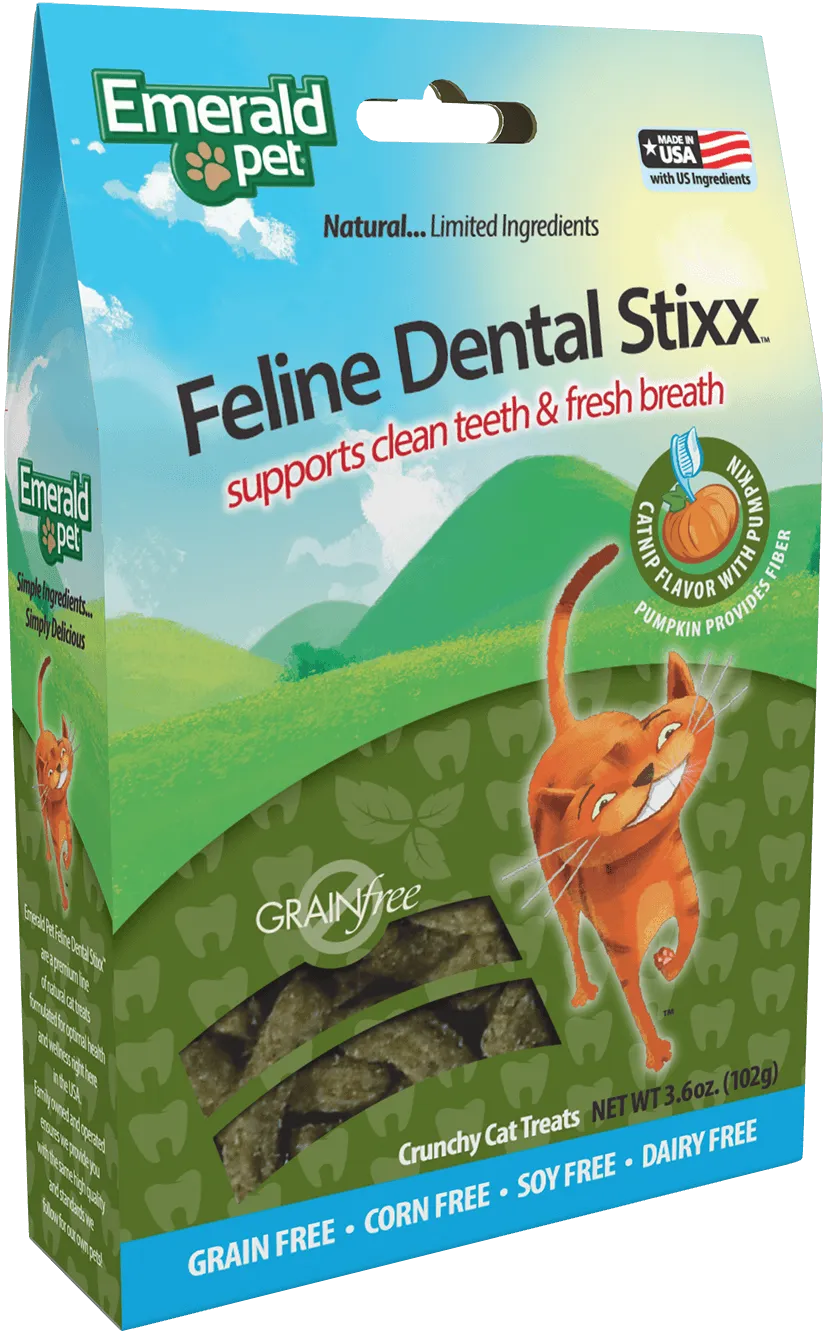 Emerald Pet Feline Dental Stixx Cat Treats Tuna 3.6oz