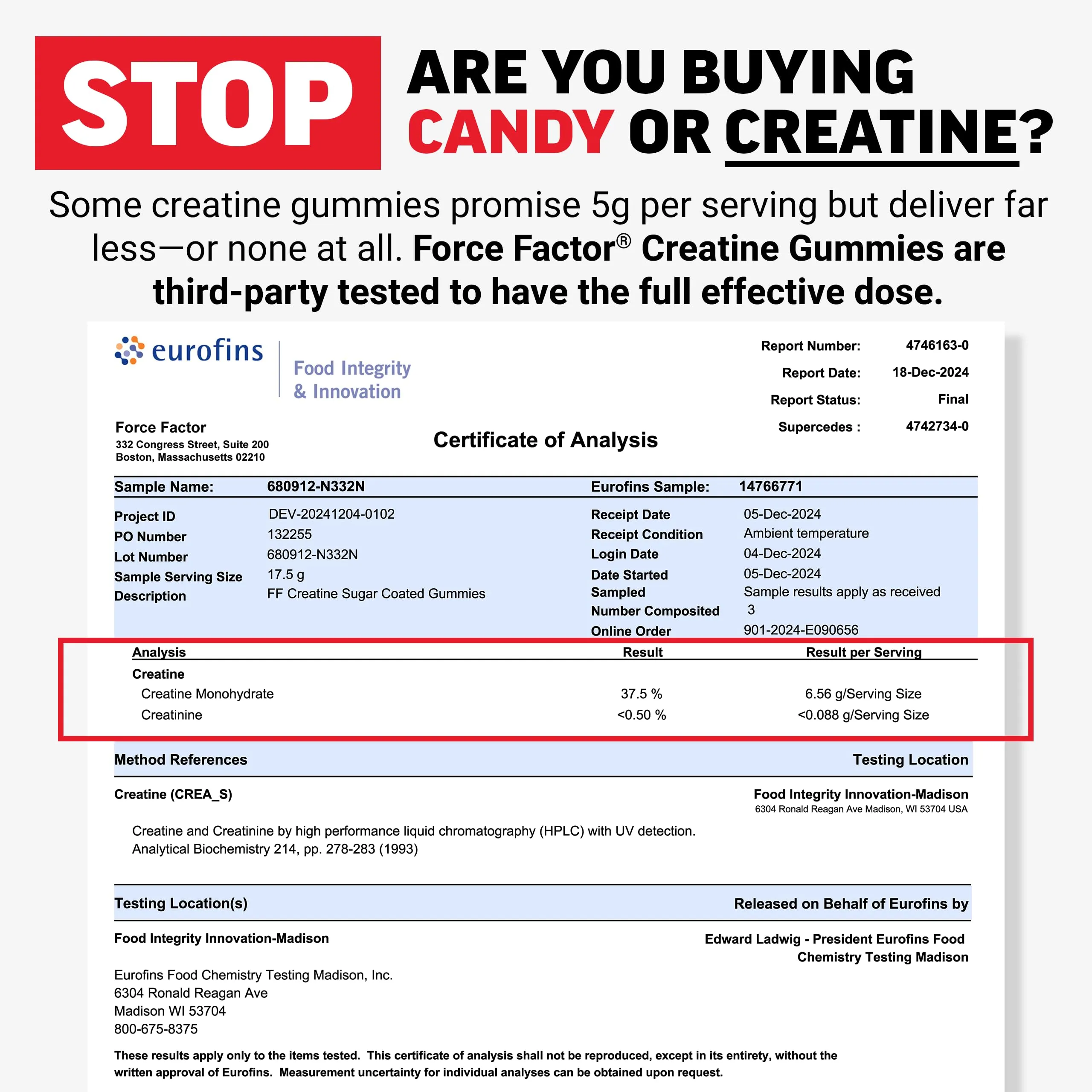 Force Factor Creatine Gummies, Creatine Monohydrate for Muscle Gain, More Strength, and Faster Recovery, Clinically Studied Creatine 5g Dose, Mixed Berry, 30 Servings