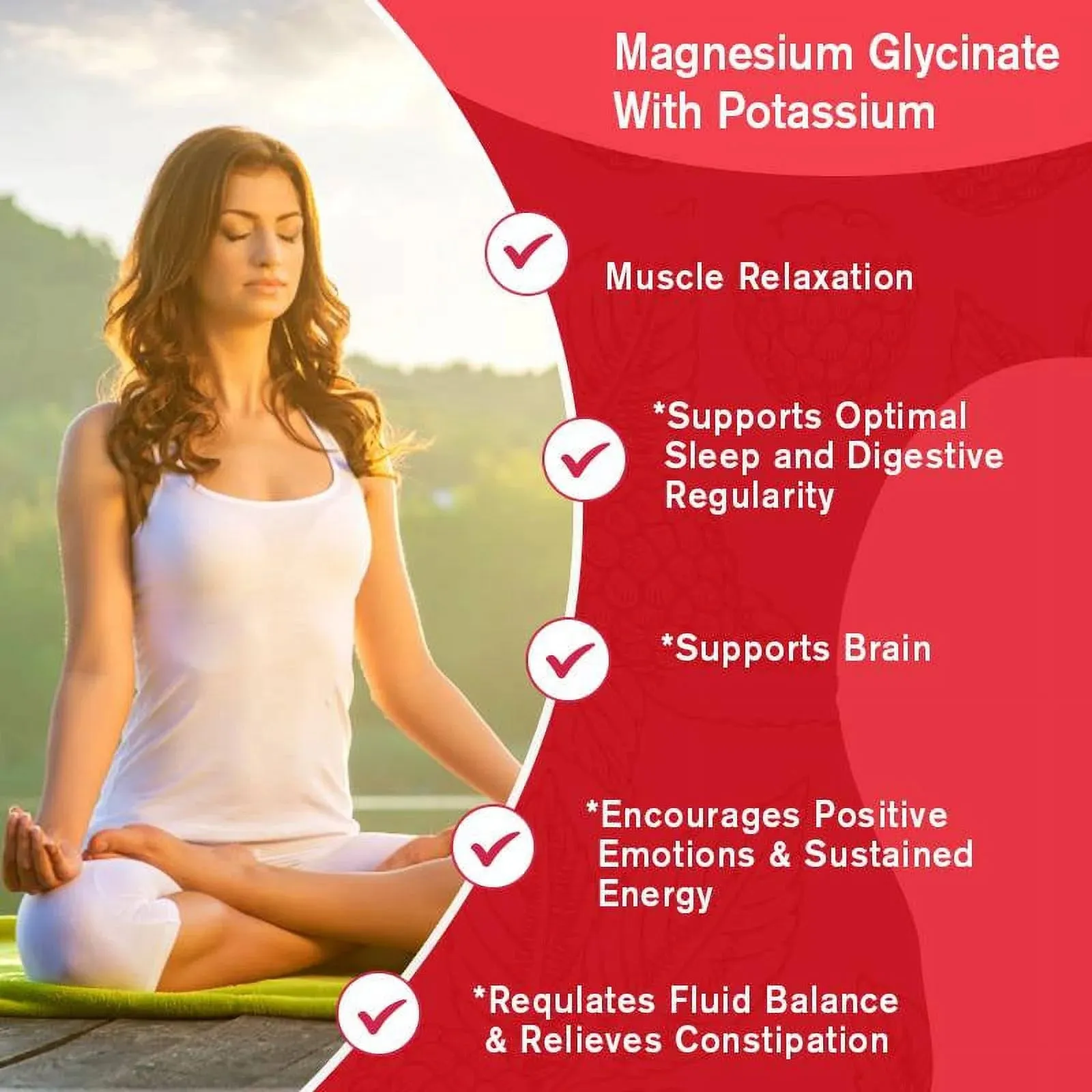 GPGP Magnesium Glycinate Gummies 400mg - Magnesium Potassium Supplement with Vitamin D, B6, CoQ10 for Relax, Sleep & Heart Health - 60 Raspberry Gummies