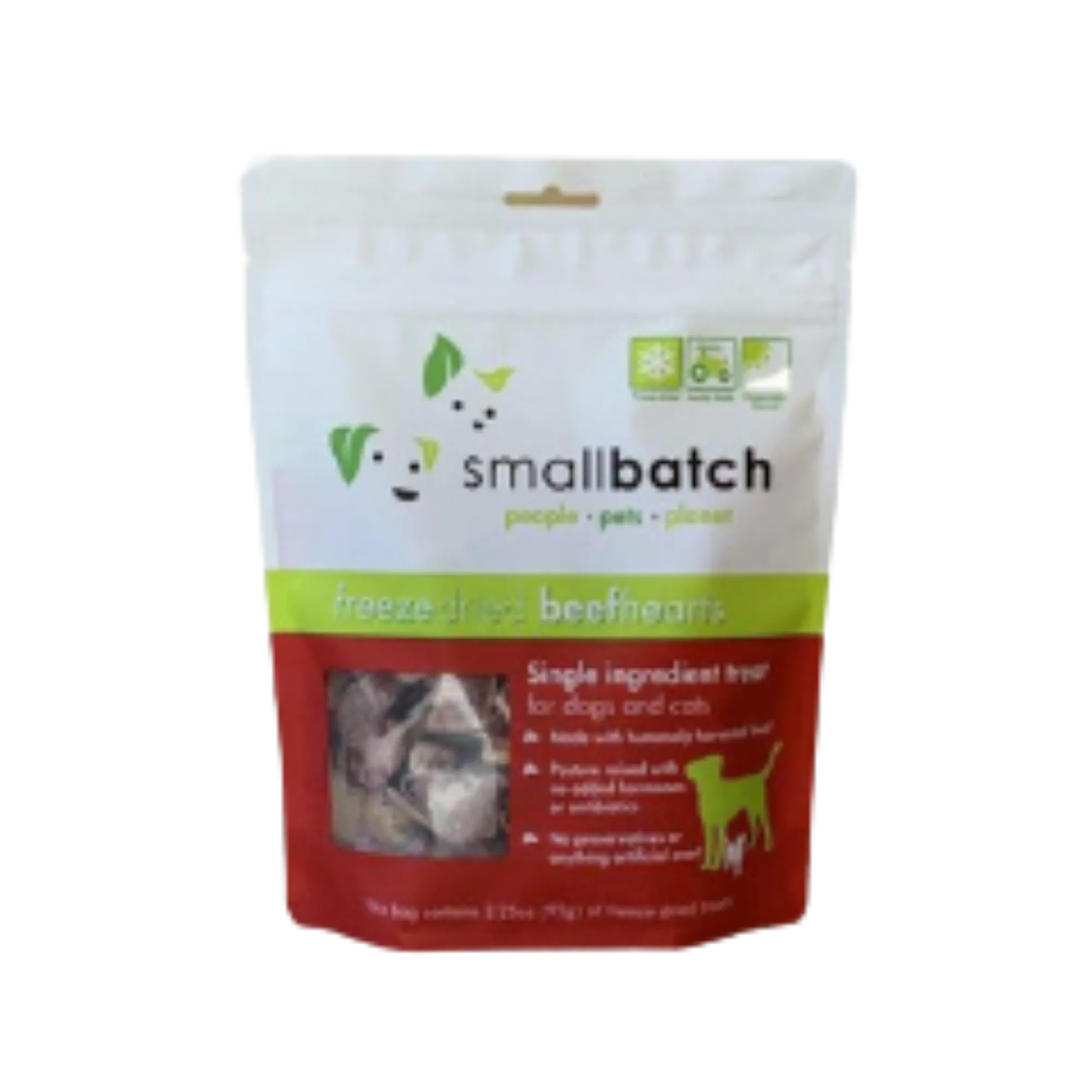 Small Batch Freeze Dried Beef Hearts Dog Treats, 3.5 oz
